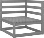 ZEYUAN Salón Jardín 4 Piezas Pino Macizo Modular Cojines 70 × 70 cm Gris - vista 3