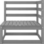 ZEYUAN Salón Jardín 4 Piezas Pino Macizo Modular Cojines 70 × 70 cm Gris - vista 2