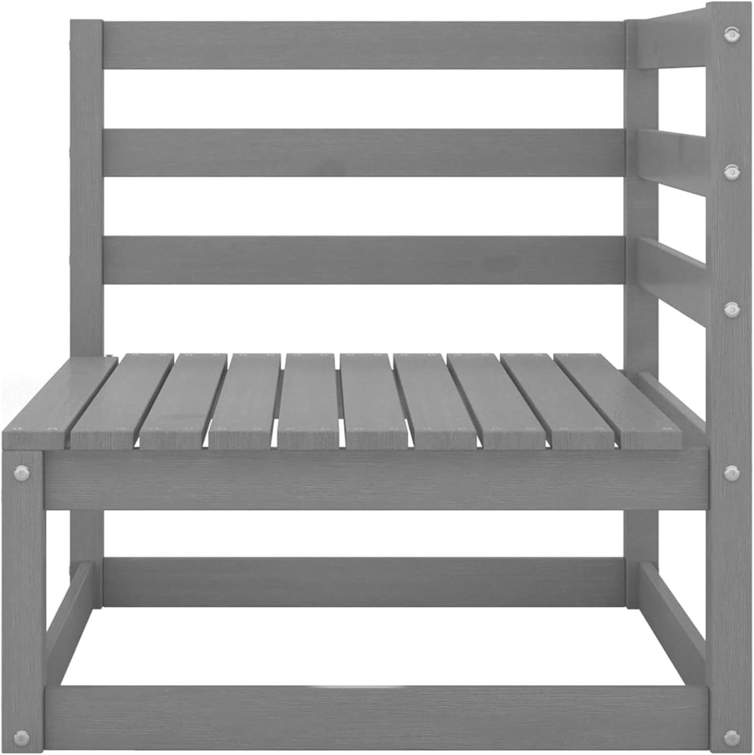 ZEYUAN Salón Jardín 4 Piezas Pino Macizo Modular Cojines 70 × 70 cm Gris - vista 2