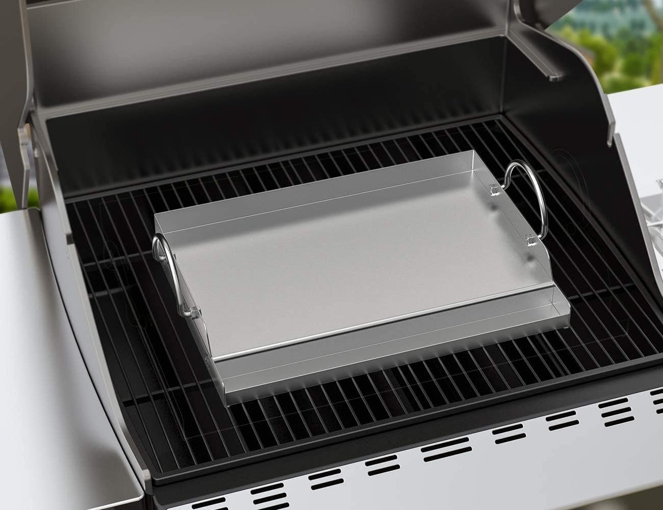 Onlyfire Plancha Acero Inoxidable 51 × 32 cm Barbacoa Universal Antiadherente - vista 2