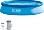 Intex Piscina Hinchable Easy Set 396 × 84 cm 7290 L Depuradora Familiar Azul