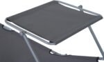 Outsunny Tumbona Plegable 187 × 58 cm 4 Posiciones Reposacabezas Toldo Gris Oxford - vista 3