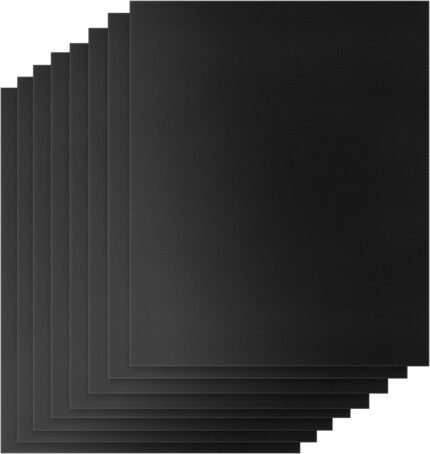 DIKER Pack 5 Alfombrillas Barbacoa Teflón Antiadherente 40 × 32 cm Reutilizables