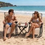 T-LoVendo Pack de 2 tumbonas plegables Zero Gravity con reposacabezas y portavasos - vista 4