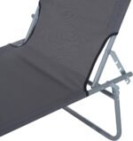 Outsunny Tumbona Plegable 187 × 58 cm 4 Posiciones Reposacabezas Toldo Gris Oxford - vista 2