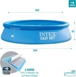 Intex Piscina Hinchable Easy Set 244 × 61 cm 1942 L Familiar 2-3 Personas Azul - vista 2