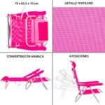 LOLAhome Silla Playa Plegable 4 Posiciones Cojín Aluminio Textileno Azul Rosa - vista 3