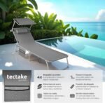 Tectake Chloé Tumbona plegable con parasol y ajuste en 4 posiciones - vista 4