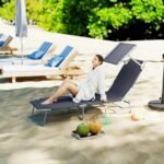 Outsunny Tumbona Plegable 187 × 58 cm 4 Posiciones Reposacabezas Toldo Gris Oxford - vista 4