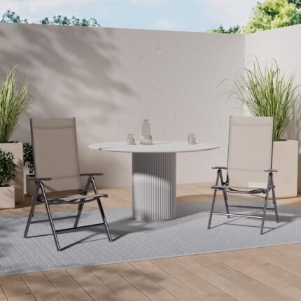 Chicreat Silla Plegable Aluminio Textileno Korfu 113 cm Beige Respaldo 8 Posiciones - vista 2