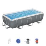 Bestway Power Steel 404×201×100 cm Piscina Fuori Terra Rettangolare – Capacità 6.478 L