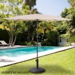 AKTIVE Sombrilla balcón rectangular inclinable 200 × 125 cm crema UV30 mástil acero Ø28/32 mm - vista 4