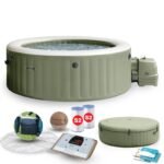 Intex PureSpa Bubble Massage 196×71 cm Spa Gonfiabile 4 Posti – 120 Getti, Riscaldatore 20-40°C
