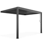 Pergola Bioclimatica Addossata 4×3 m in Alluminio – Lamelle Orientabili, Grigio Antracite