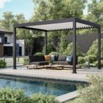 Naterial Astra Pergola Bioclimatica Autoportante 3×4 m – Alluminio Antracite, Lamelle Orientabili 0-120°