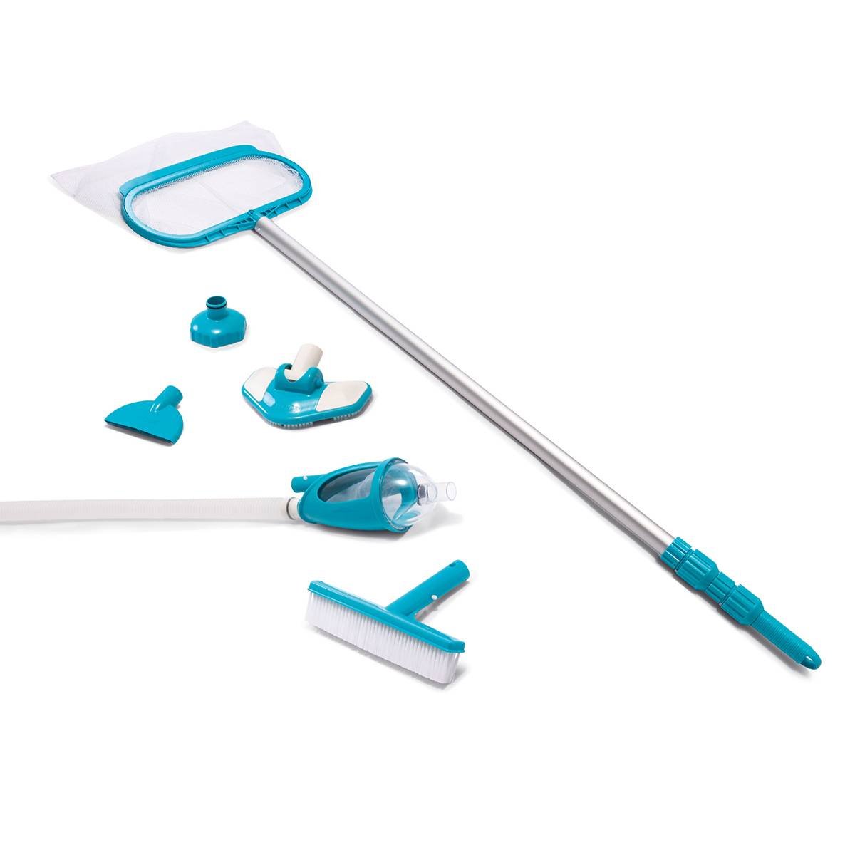 media-26.jpg Intex 28003 Kit di Pulizia Deluxe per Piscina – Manico 279 cm, Aspiratore, Spazzola e Retino - immagine 1
